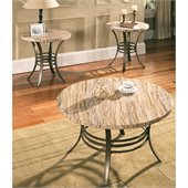 Steve Silver Company Ellen 3 Pack Modern Marble Cocktail and End Tables Set with Glass Top