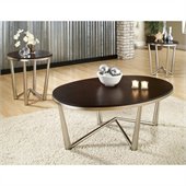 Steve Silver Company Cosmo 3 Pack Modern Cocktail and End Tables Set in Dark Cherry