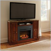 Steve Silver Company Montibello Marble Top Media Fireplace Set in Rich Multi-Step Cherry