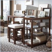 Steve Silver Company Muse Counter Desk and Stool Set in Multi-Step Cherry