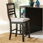 Steve Silver Company Bradford Upholstered Plush White Chenille Counter Chair in Black