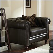 Steve Silver Company Tusconny Leather Chair in Arkon Bark with One Accent Pillows