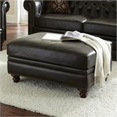 Steve Silver Company Tusconny Leather Ottoman in Arkon Bark
