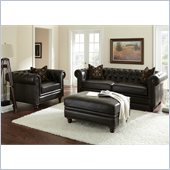 Steve Silver Company Tusconny 3 Piece Grain Leather Sofa Set in Arkon Bark