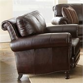 Steve Silver Company Chateau Leather Chair in Antique Chocolate Brown