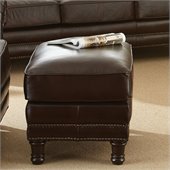 Steve Silver Company Chateau Leather Ottoman in Antique Chocolate Brown