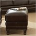 Steve Silver Company Chateau Leather Ottoman in Antique Chocolate Brown