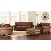 Steve Silver Company Silverado 4 Piece Leather Sofa Set in Caramel Brown