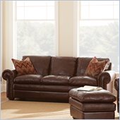Steve Silver Company Yosemite Leather Sofa in Chestnut with Two Accent Pillows