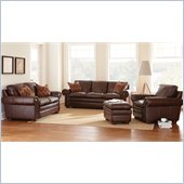 Steve Silver Company Yosemite 4 Piece Leather Sofa Set in Chestnut