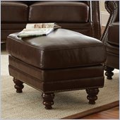 Steve Silver Company Biltmore Leather Ottoman in Cocoa Brown