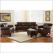 Steve Silver Company Biltmore 4 Piece Leather Sofa Set in Cocoa Brown