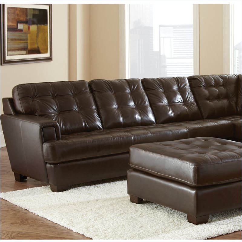 Steve Silver Company Soho Leather Sofa in Ebony Brown