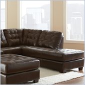 Steve Silver Company Soho Leather Chaise in Ebony Brown