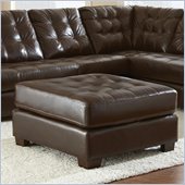 Steve Silver Company Soho Leather Ottoman in Ebony Brown