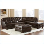 Steve Silver Company Soho 3 Piece Leather Sofa Set in Ebony Brown