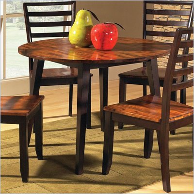 Steve Silver Company Abaco Double Drop Leaf Round Casual Dining Table in Acacia Finish