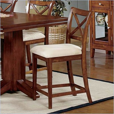 Steve Silver Company Alyssa 24" Counter Height Fabric Side Chair in Cherry