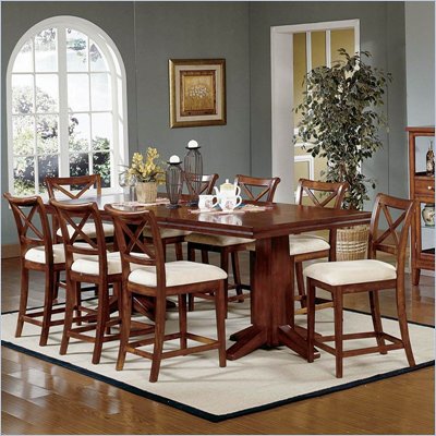 Counter Height Dining Sets on Steve Silver Alyssa 7 Piece Counter Height Dining Set In Warm Cherry