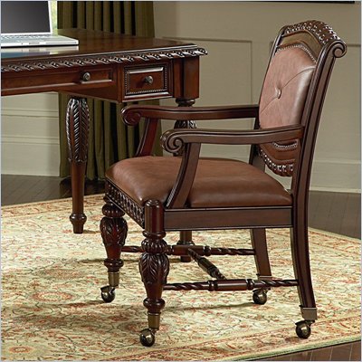 Steve Silver Company Antoinette Office Arm Chair in Distressed Cherry Finish