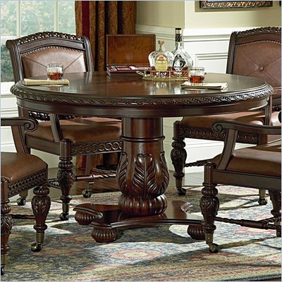 Steve Silver Company Antoinette Round Formal Dining Table in Distressed Cherry Finish