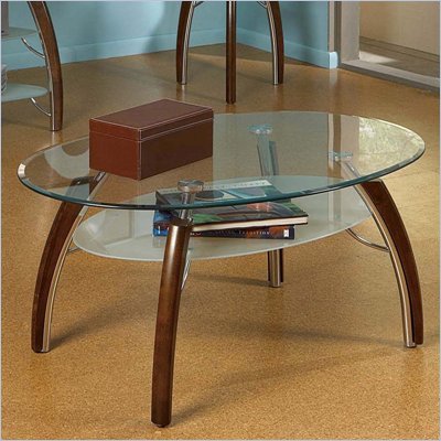 Steve Silver Company Atlantis Beveled Glass Top Coffee Table