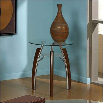 Steve Silver Company Atlantis Beveled Glass Top End Table