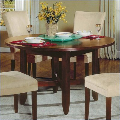 Steve Silver Company Avenue Table 54" Round Casual Dining Table in Cherry Finish