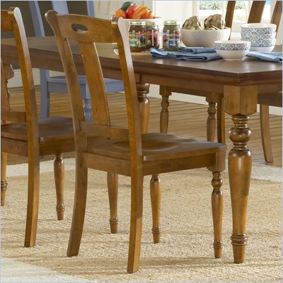 Steve Silver Company Barbados Wood Casual Side Chair in Honey Oak Finish