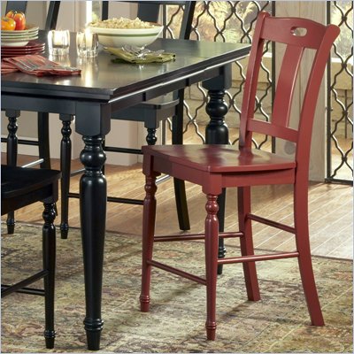 Steve Silver Company Barbados Casual Wood Counter Side Chair in Red Finish