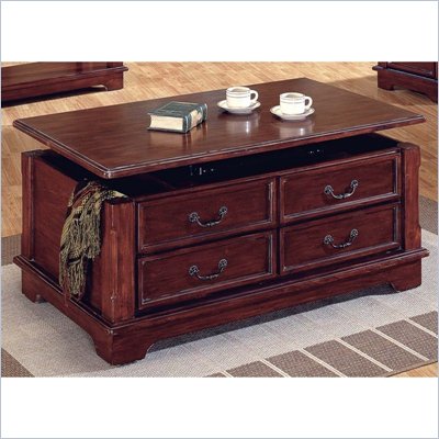 Steve Silver Company Barrington Warm Cherry Lift-Top Coffee Table with Casters