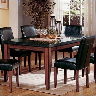 Steve Silver Company Bello Granite Casual Dining Table in Rich Cherry Finish