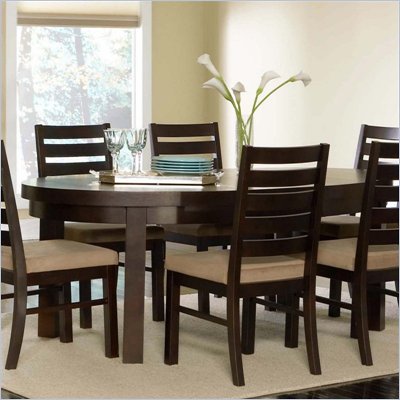 Steve Silver Boulevard Oval Casual Dining Table in Dark Merlot Finish