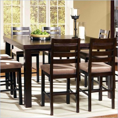 Steve Silver Company Boulevard 5 Piece Counter Height Dining Table Set in Dark Merlot (Free Chair Included)