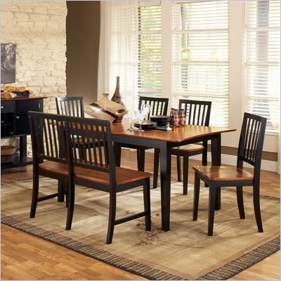 Steve Silver Company Branson 7 Piece Dining Set in Black and Cherry