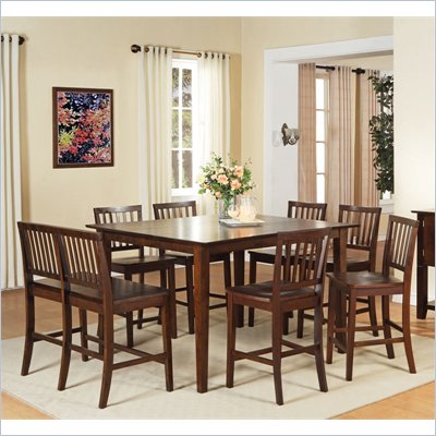 Steve Silver Company Branson 7 Piece Counter Height Dining Set in Espresso
