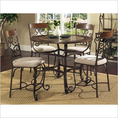 Steve Silver Company Callistro 45 Inch Round Counter Table with Faux Marble