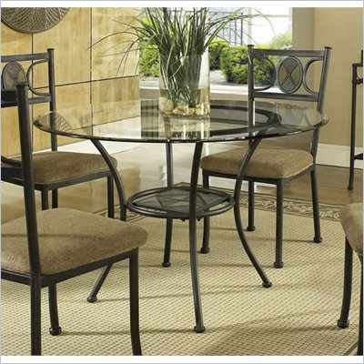 Steve Silver Company Carolyn 45 Inch Round Beveled Glass Top Table