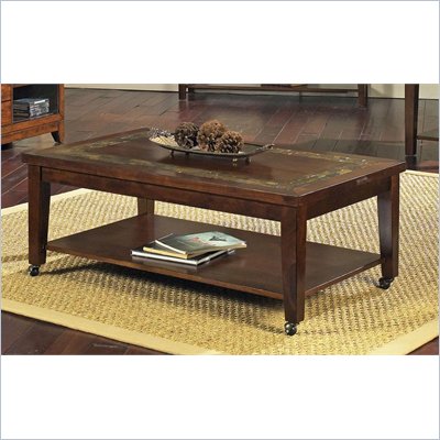 Steve Silver Company Davenport Slate Cocktail Table with Locking Casters