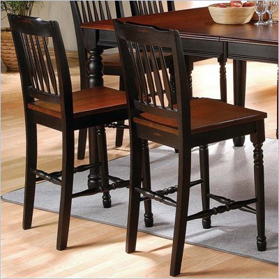 Steve Silver Company Durham Counter Height Dining Chair in Cherry and Mahogany
