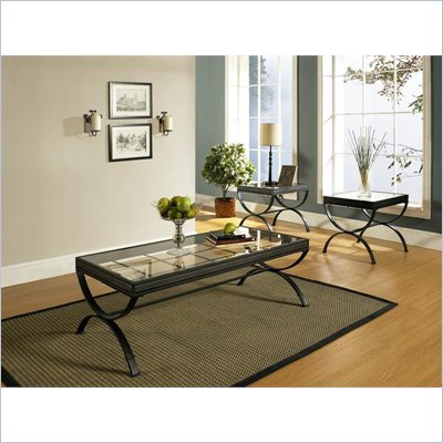Steve Silver Company Emerson 3 Piece Coffee Table Set in Black
