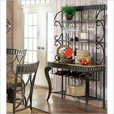 Steve Silver Company Hamlyn Marble Top Bakers Rack