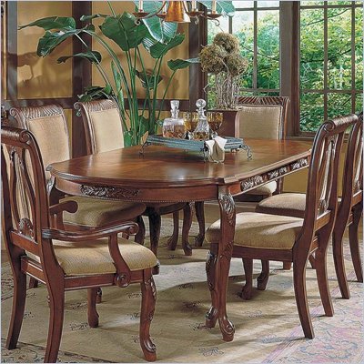 Steve Silver Company Harmony Formal Dining Table With 18" Leaf in Rich Cherry Finish