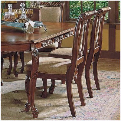 Steve Silver Company Harmony Fabric Dining Side Chair in Cherry
