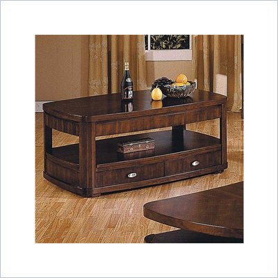 Steve Silver Company Isabelle Rectangular Wood Top Coffee Table in Cherry Finish