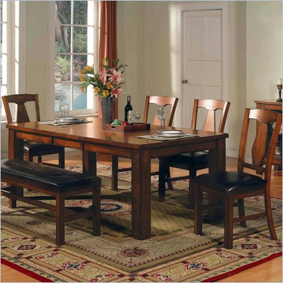 Steve Silver Company Lakewood 5 Piece Dining Table Set in Rich Oak (Free Chair Included)