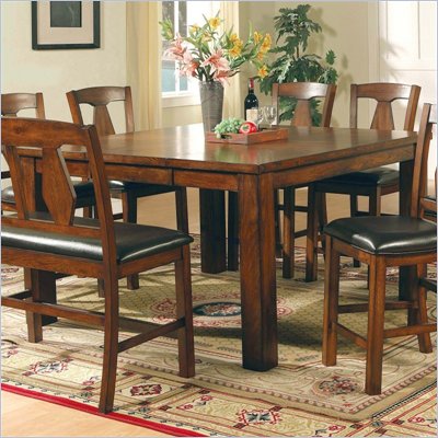 Steve Silver Company Lakewood Square Counter Height Dining Table in Rich Oak Finish