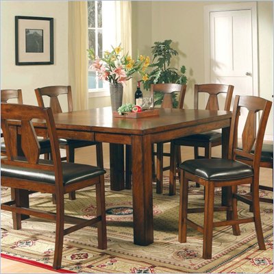 Steve Silver Company Lakewood 5-Piece Counter Height Dining Table Set in Rich Oak (Free Chair Included)