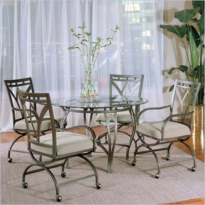 Steve Silver Company Madrid 5 Piece Dining Table Set with Casters