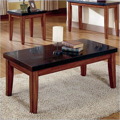 Steve Silver Company Montibello Rectangular Granite Cherry Coffee Table